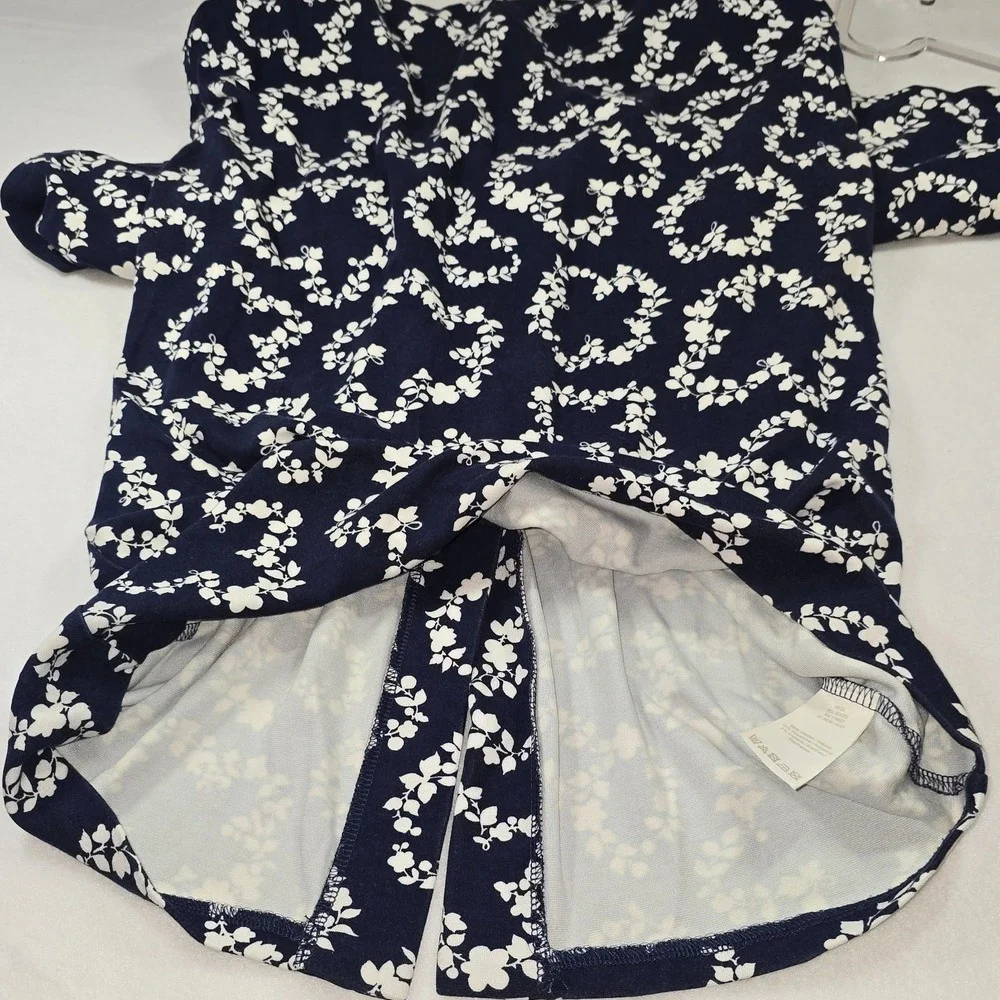 Boden Soft Jersey Navy Midi Dress Sz 10R Boho Comfort Celestial Coastal Tropical